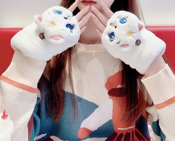 Дамски пухени ръкавици с бродерия-три модела