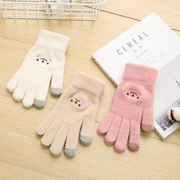 Дамски зимни ръкавици с бродерия в различни цветове