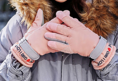 Női alkalmi kesztyű meleg béléssel és rátéttel