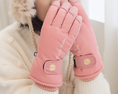 Női alkalmi kesztyű meleg béléssel és rátéttel