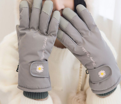 Női alkalmi kesztyű meleg béléssel és rátéttel