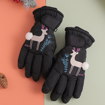 Női alkalmi kesztyű meleg béléssel és rátéttel