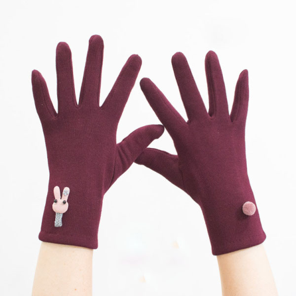 Modern női kesztyű pehellyel és szalaggal - többféle modell