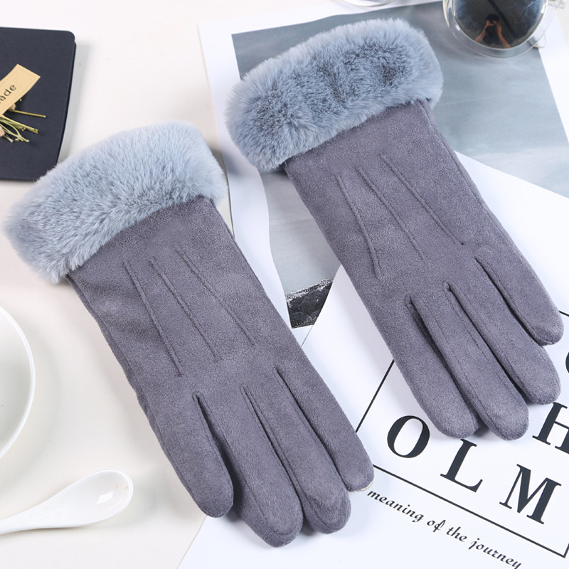 Női alkalmi téli kesztyű pehellyel - többféle modell