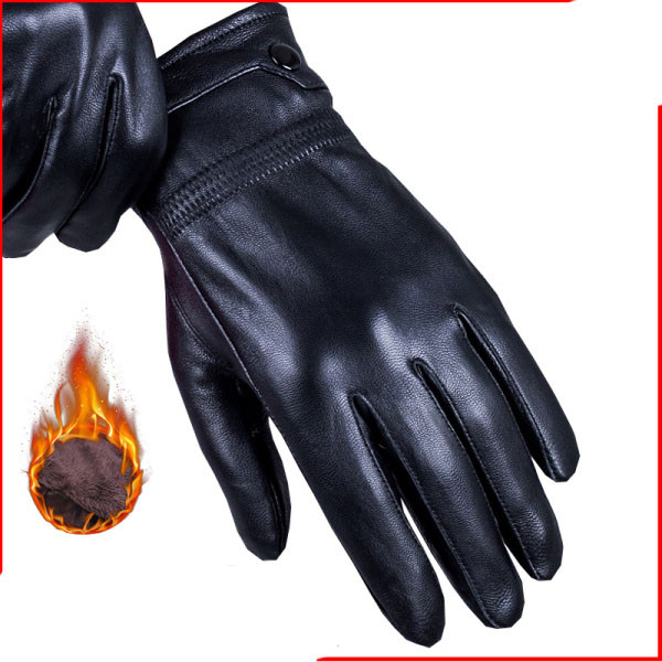 Női bőrkesztyű meleg béléssel