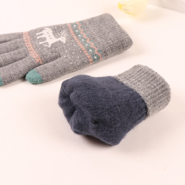 Női gyapjú kesztyű karácsonyi motívummal