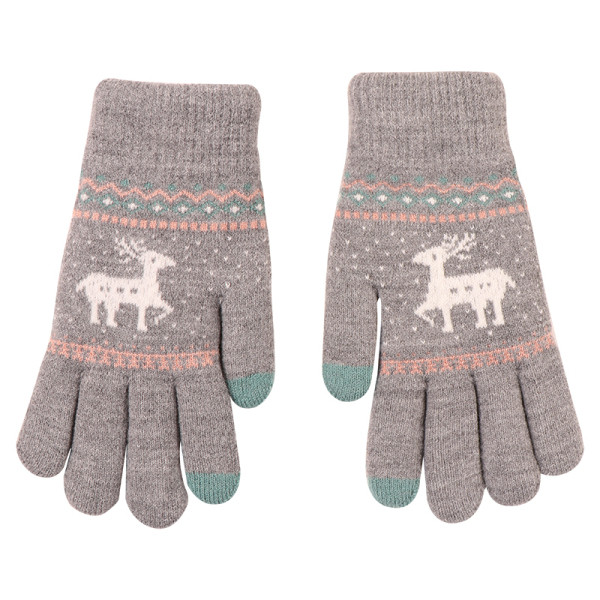 Női gyapjú kesztyű karácsonyi motívummal