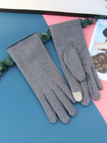 Едноцветни дамски ръкавици от вълна
