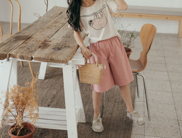 Gyerekkészlet lányoknak rövid ujjú blúzból és nadrágból