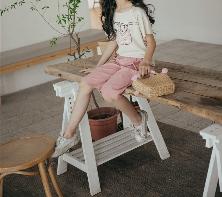 Gyerekkészlet lányoknak rövid ujjú blúzból és nadrágból