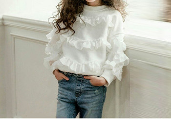 Модерна детска блуза с овално деколте за момичета