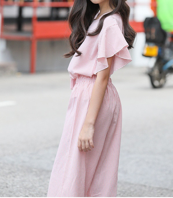 Modern csíkos gyerek szett lányoknak blúzzal és hosszú nadrággal