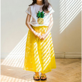 Модерна детска блуза за момичета с апликация и пайети