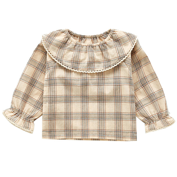 Modern gyerekblúz ovális nyakkivágással és hosszú ujjal