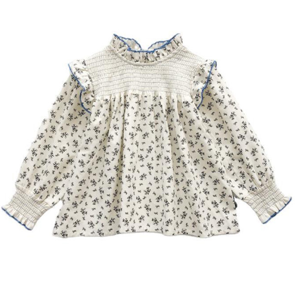 Stílusos gyerek ing hosszú ujjal és virágmintával