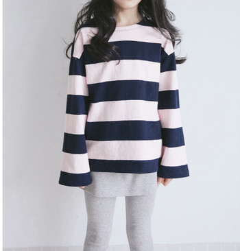 Детска модерна раирана блуза за момичета