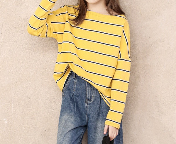 Alkalmi gyerek csíkos blúz lányoknak ovális nyakkivágással