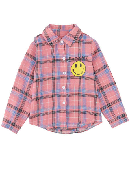 Alkalmi gyerek kockás ing lányoknak rátéttel