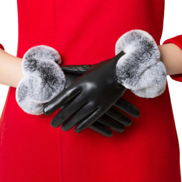 Modern női kesztyű műbőrből pehelytal