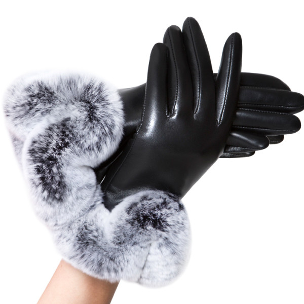 Modern női kesztyű műbőrből pehelytal
