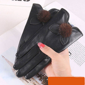 Черни дамски кожени ръкавици в черен цвят - няколко модела