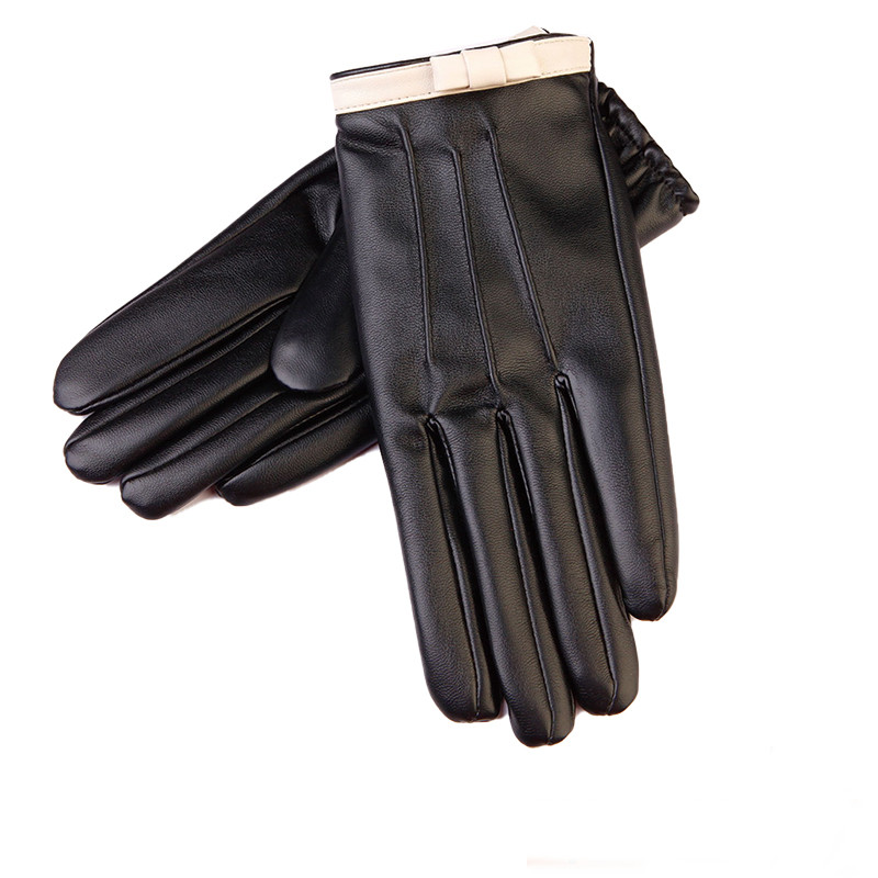 Fekete női bőrkesztyű fekete színben - többféle modell