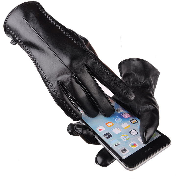 Fekete női bőrkesztyű fekete színben - többféle modell