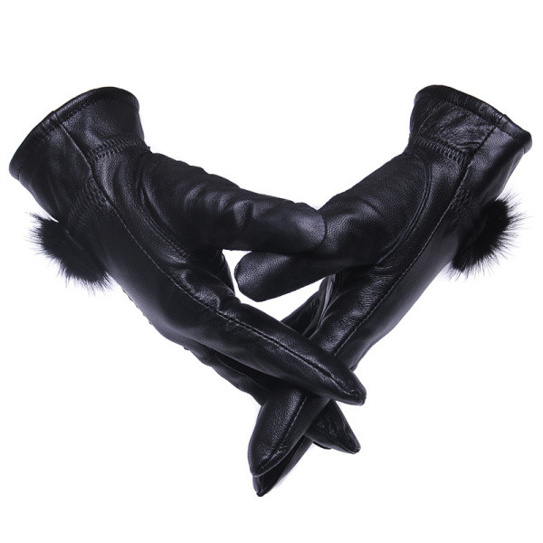 Női téli bőrkesztyű meleg béléssel