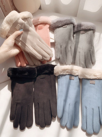 Γυναικεία casual γάντια με έμβλημα και κέντημα - δύο μοντέλα
