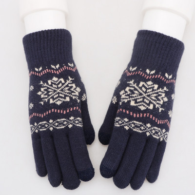 Γυναικεία πλεκτά γάντια με χριστουγεννιάτικα μοτίβα