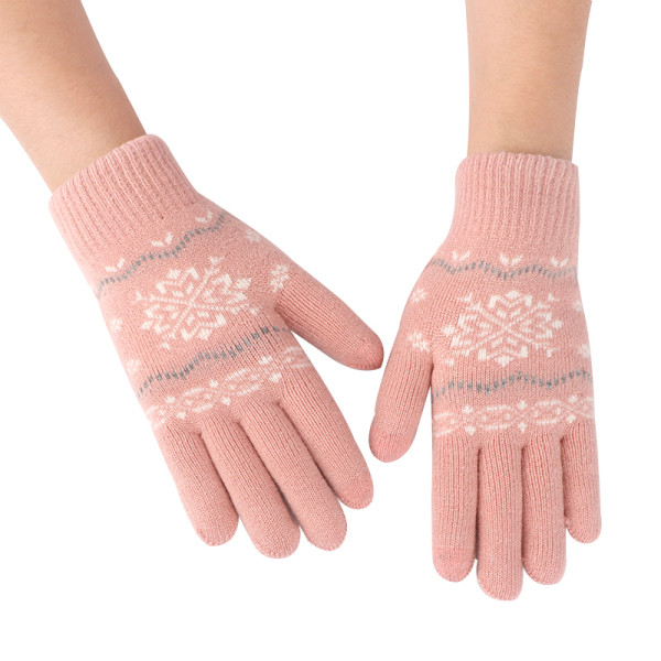 Γυναικεία πλεκτά γάντια με χριστουγεννιάτικα μοτίβα