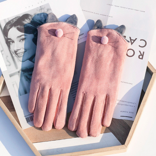 Női meleg kesztyű 3D elemmel