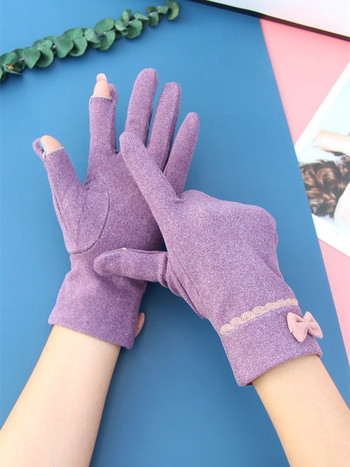 Γυναικεία γάντια casual με κορδέλα-δύο μοντέλα