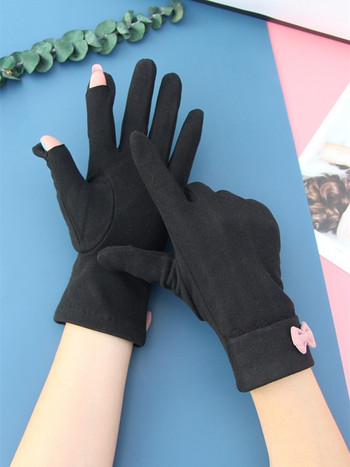 Ежедневни дамски ръкавици с панделка-два модела