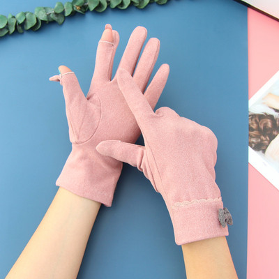 Alkalmi női kesztyű szalaggal-két modell