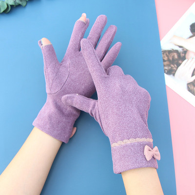 Alkalmi női kesztyű szalaggal-két modell