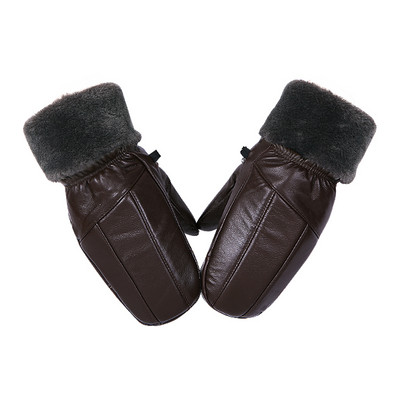 Uniszex bőrkesztyű meleg béléssel