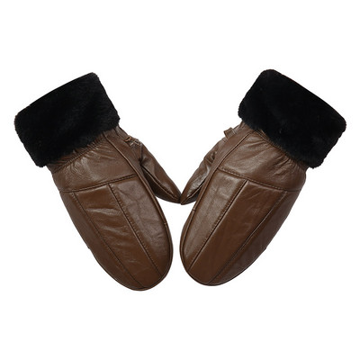 Uniszex bőrkesztyű meleg béléssel