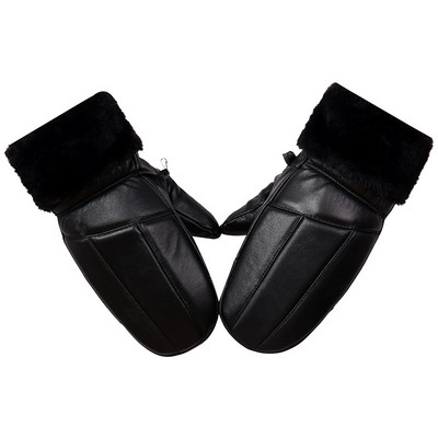 Uniszex bőrkesztyű meleg béléssel