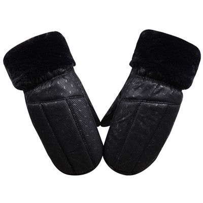 Uniszex bőrkesztyű meleg béléssel