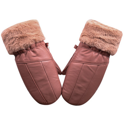 Uniszex bőrkesztyű meleg béléssel