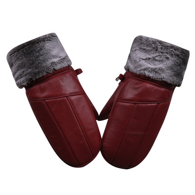 Uniszex bőrkesztyű meleg béléssel