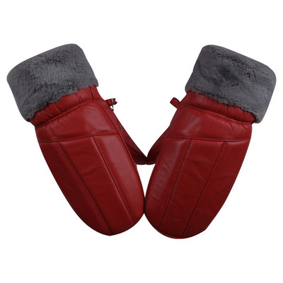 Uniszex bőrkesztyű meleg béléssel