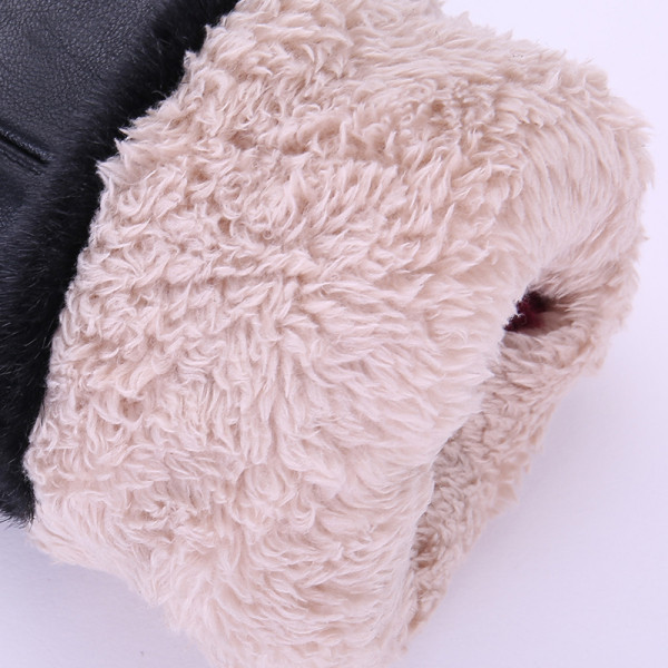 Uniszex bőrkesztyű meleg béléssel