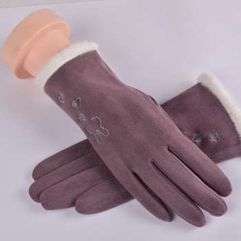 Дамски топли ръкавици от кадифе и пух