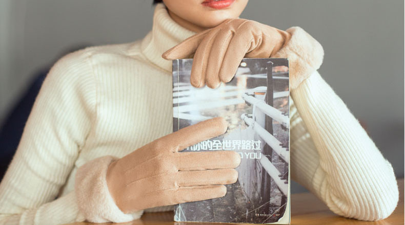 Γυναικεία γάντια σουέτ με γούνα - διάφορα μοντέλα