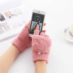 Ζεστά μαλακά γάντια με κοψίματα