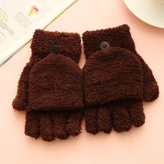 Ζεστά μαλακά γάντια με κοψίματα