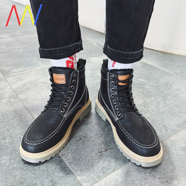 Alkalmi férfi téli csizma meleg béléssel