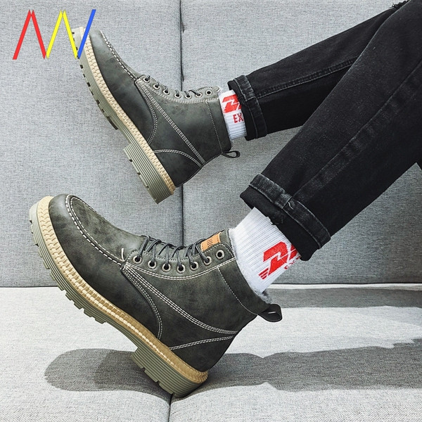 Alkalmi férfi téli csizma meleg béléssel